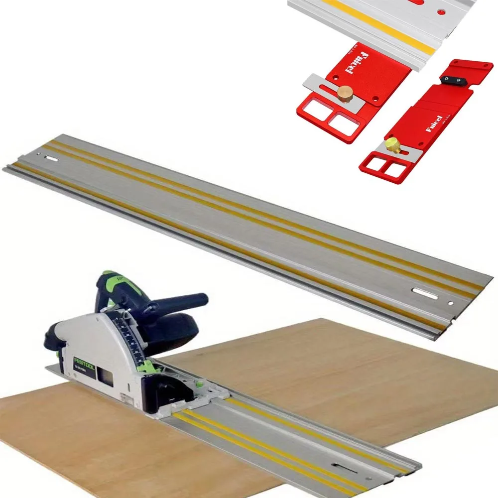 Track Saw Guide Rail Aluminum Extruded Guided Rails for Circular Saw Track Repeatable Rip Cuts & Optimized Bevel & Straight Cuts
