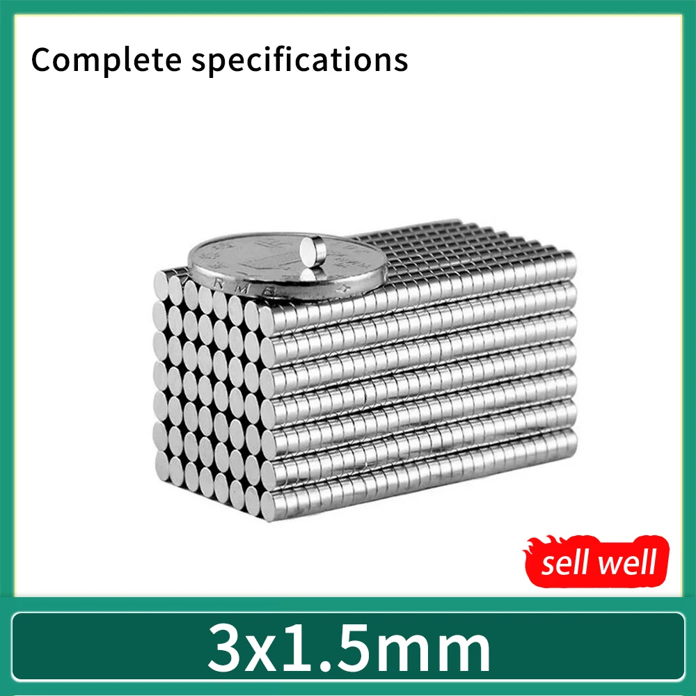 100~5000pcs 3x1.5 mm Powerful Magnets 3mm x 1.5mm Small Round Permanent Magnet 3x1.5mm Thin Neodymium Magnet Strong 3*1.5