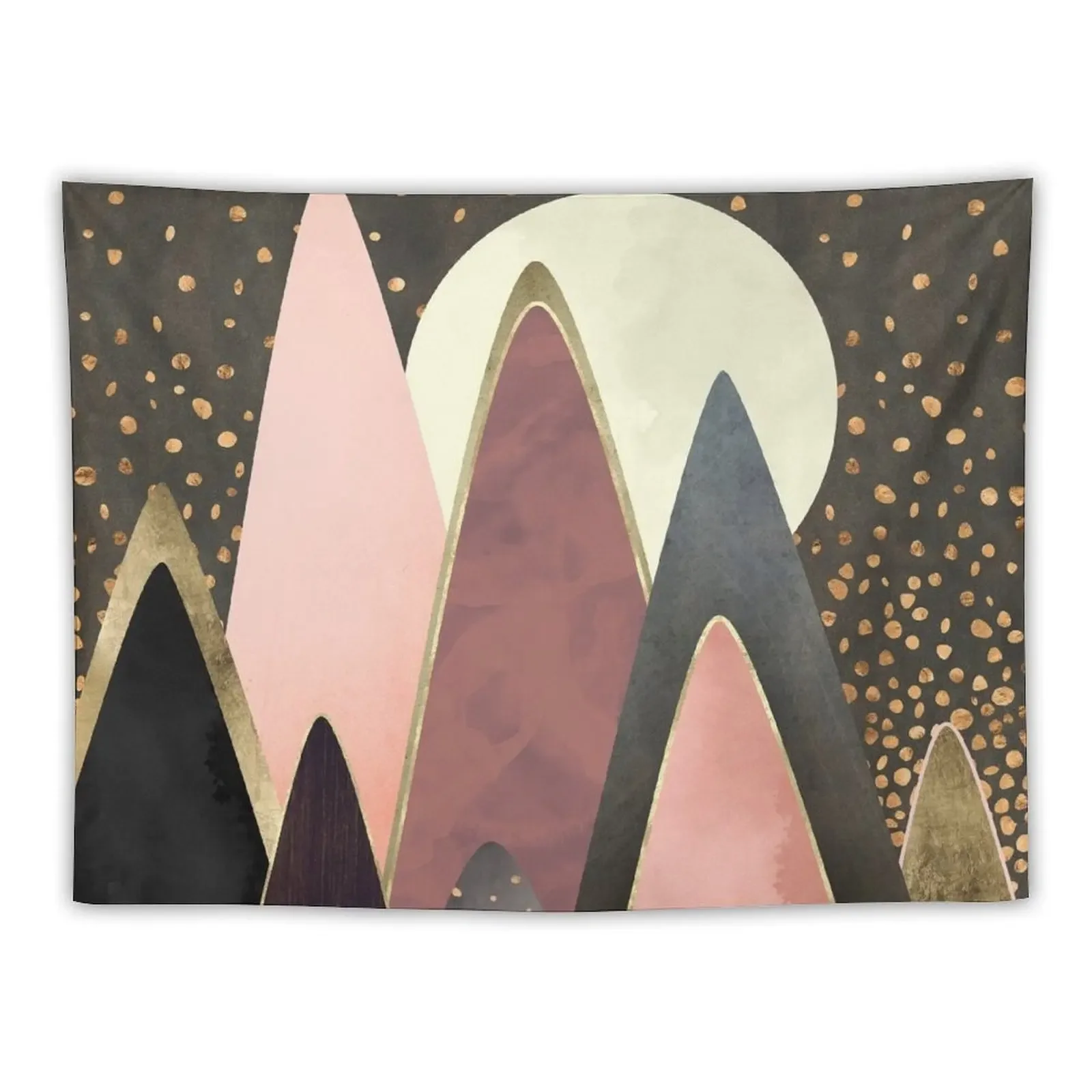 

Pink and Gold Peaks Tapestry Home Decorating Decoration Bedroom On The Wall Tapestry