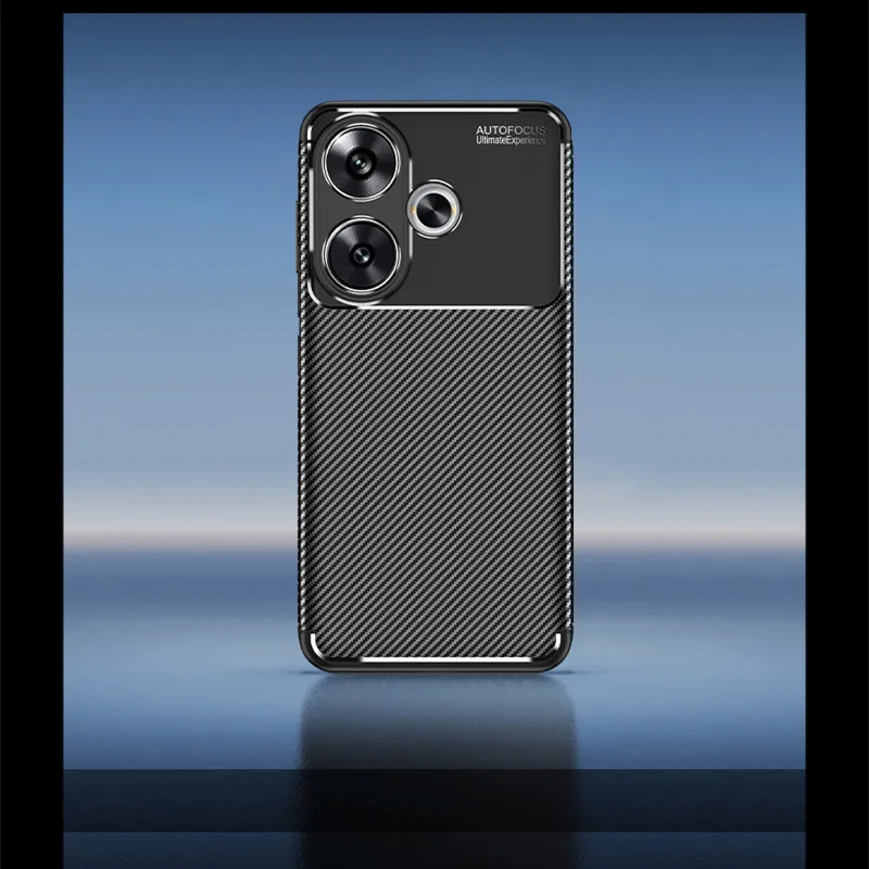 For Xiaomi Poco F6 Case Bumper Anti-knock Soft TPU Silicone Carbon Fiber Back Case For Poco F6 M6 X6 Pro Cover For Poco F6 Case