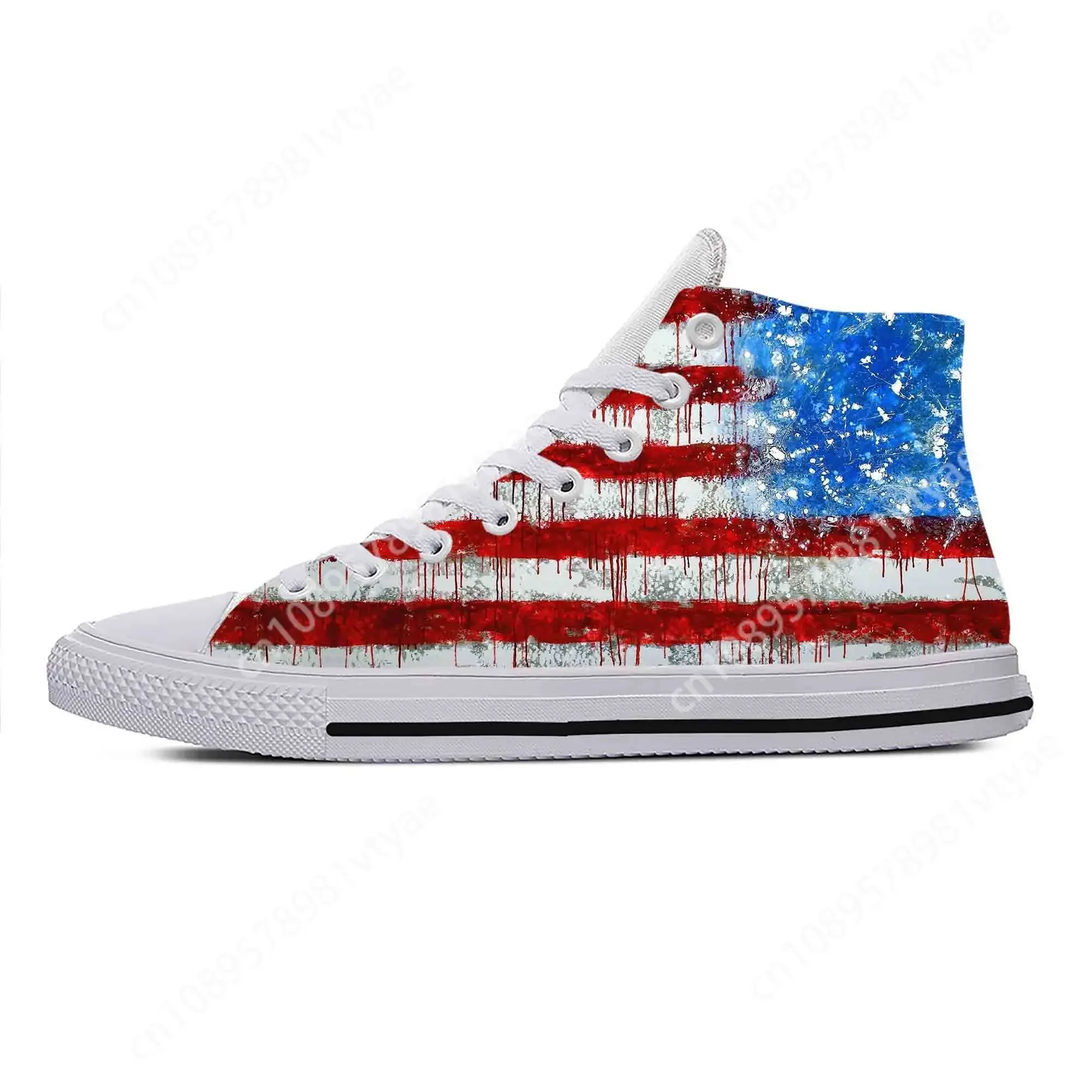 US USA American America Flag United States Funny Casual Cloth Shoes High Top Comfortable Breathable 3D Print Men Women Sneakers