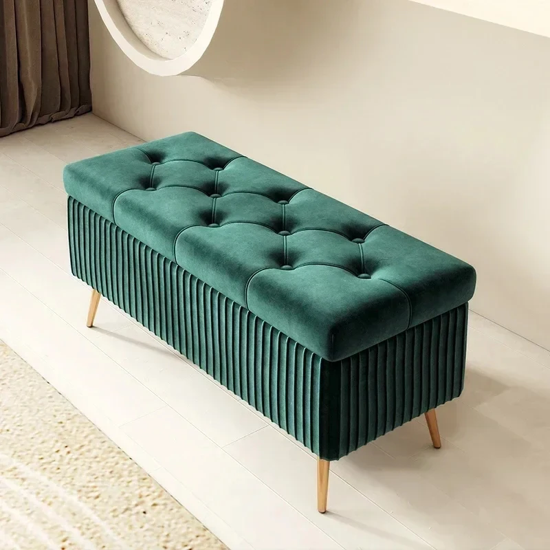 Luxury Ottoman Stools Shoe Changing Ottomans Bedroom Bed End Sofa Home Door Bench Clothing Store Storage Ottoman