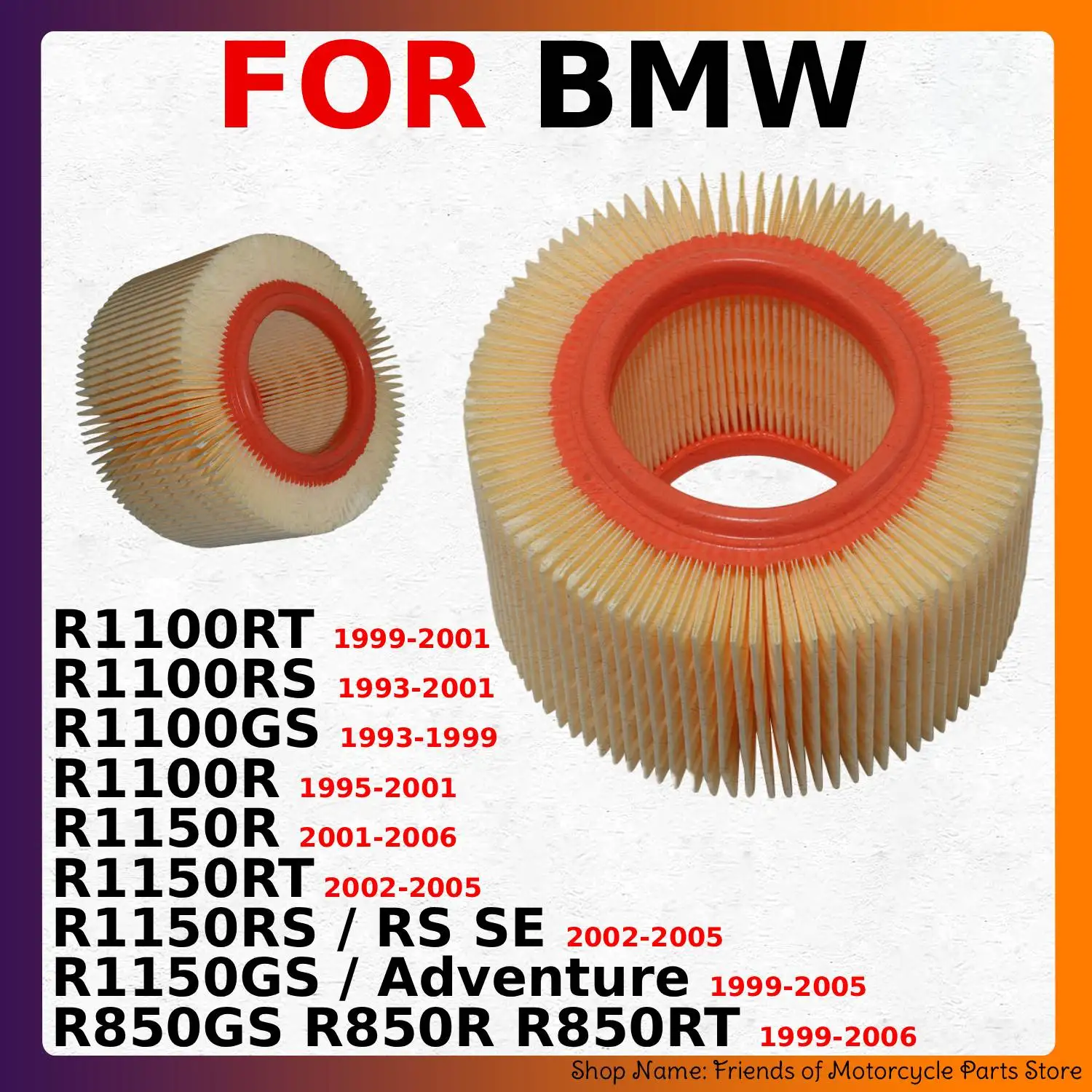 Motorcycle Air Filter Intake Air Cleaner Element Accessories For BMW R1100RT R1150RT R1150RS / RS SE R1150R R1100R R1100GS Parts