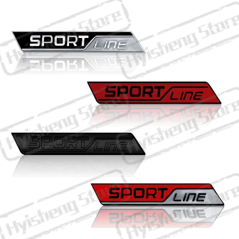 Metal Car Styling Sport Line Front Grille Sticker Badge Rear Trunk Body Emblem For Skoda VRS Octavia Rapid Kodiaq Karoq Superb