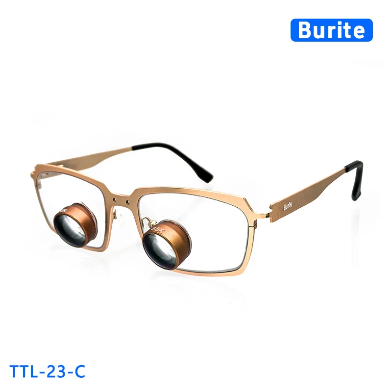 

Burite 23, галийские лупы TTL, 2,5X/3,0X/3,5X, IPD, индивидуальные стоматологические хирургические лупы, металлические золотые линзы, титановая оправа, очки для близорукости