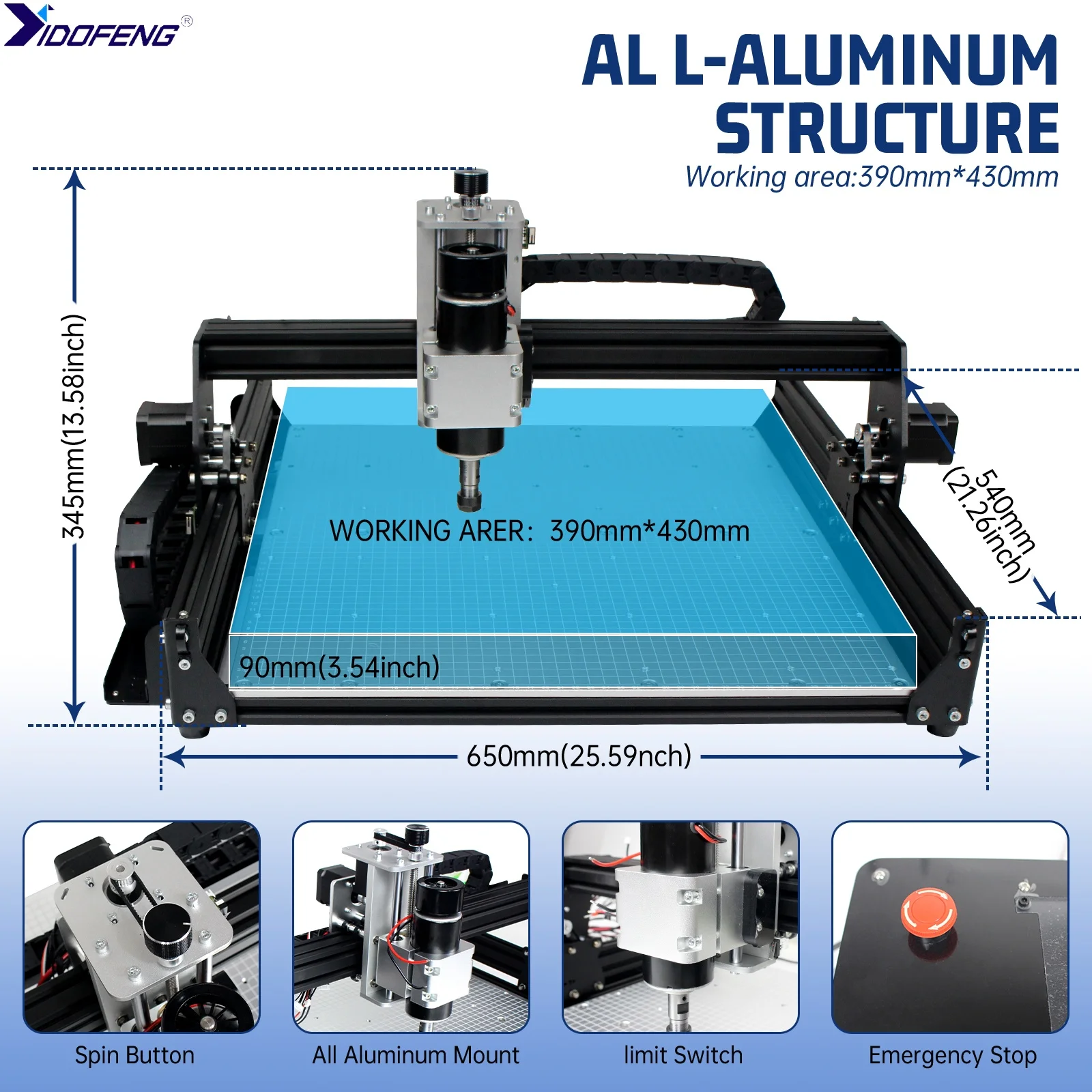 2-in-1 4540 Laser Engraver 500W 3 Axis GRBL DIY CNC Router Milling Machine Aluminum Table With Touch Controller 20W 40W Laser