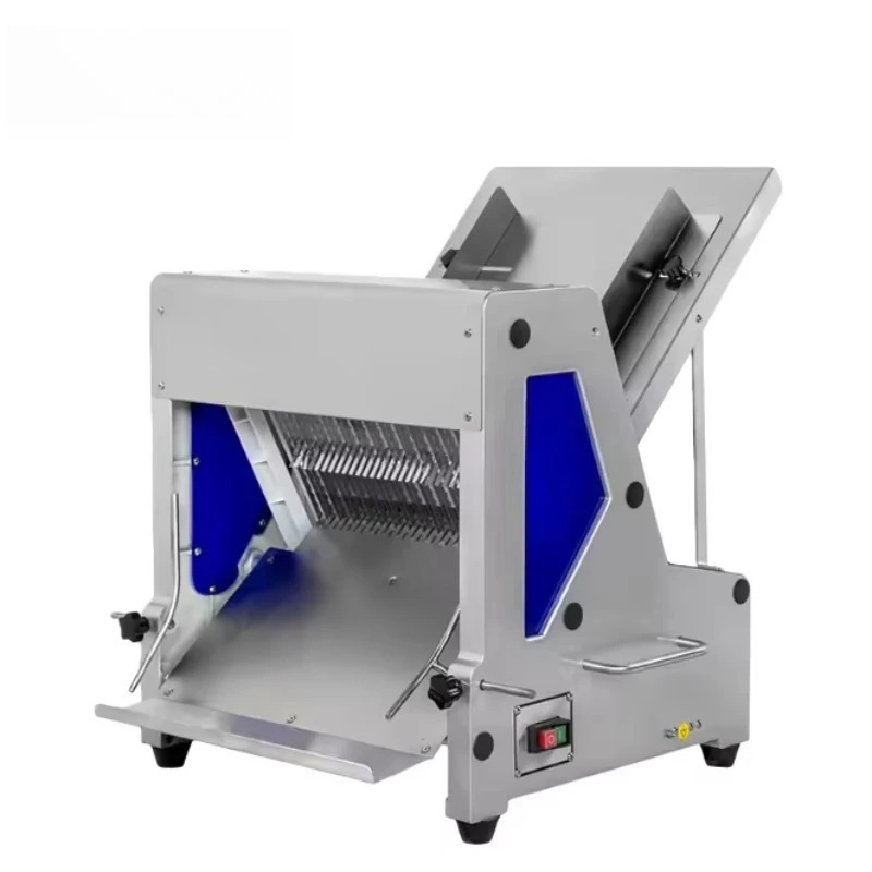 Commercial Bread Processing Equipment Fully Automatic Square Bag Cutter 220V High Efficiency Electric Toast Bread Slicer