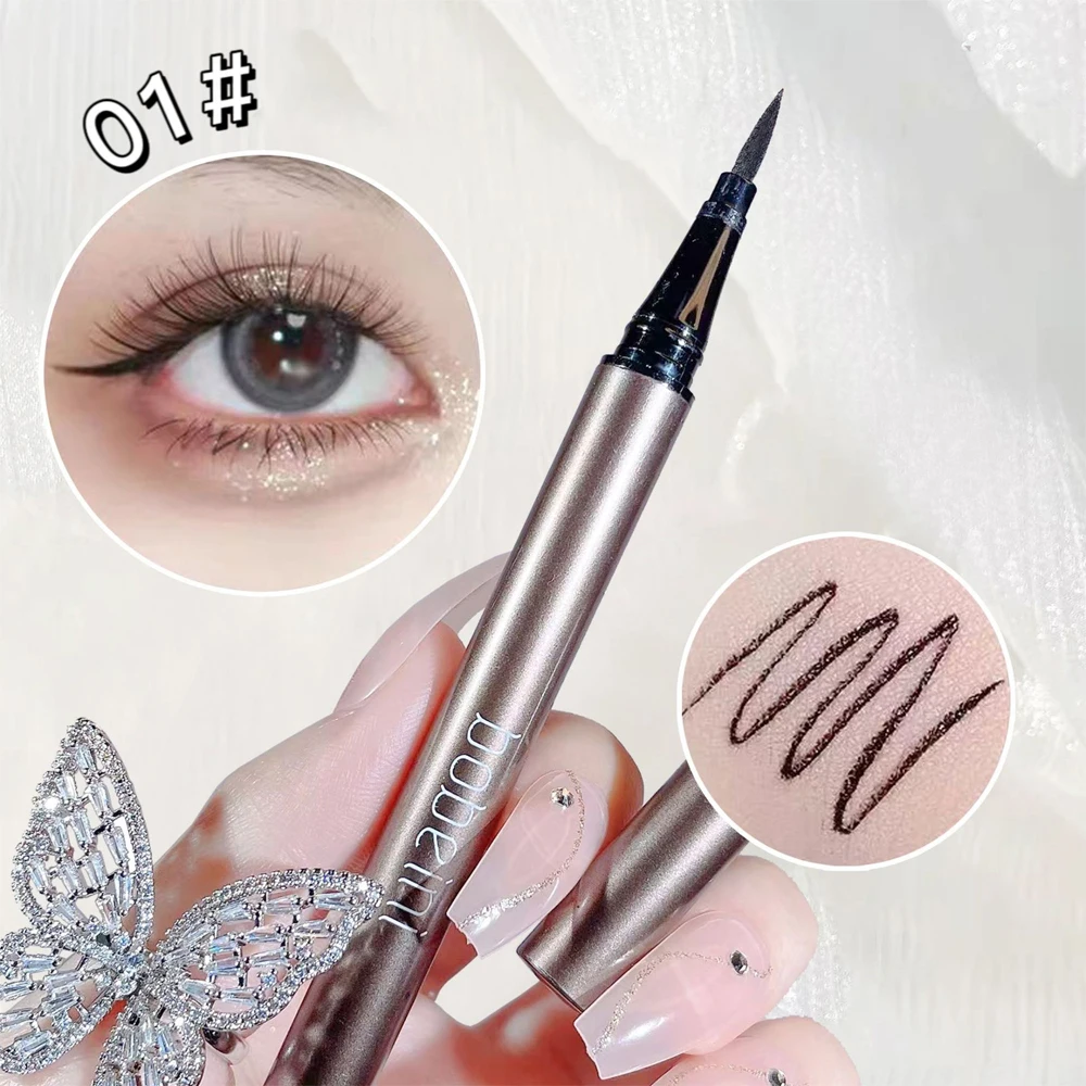 Bear Liquid Eyeliner, the sponge tip is extremely fine, waterproof and does not smudge, novice eye makeup, silkworm eyeliner