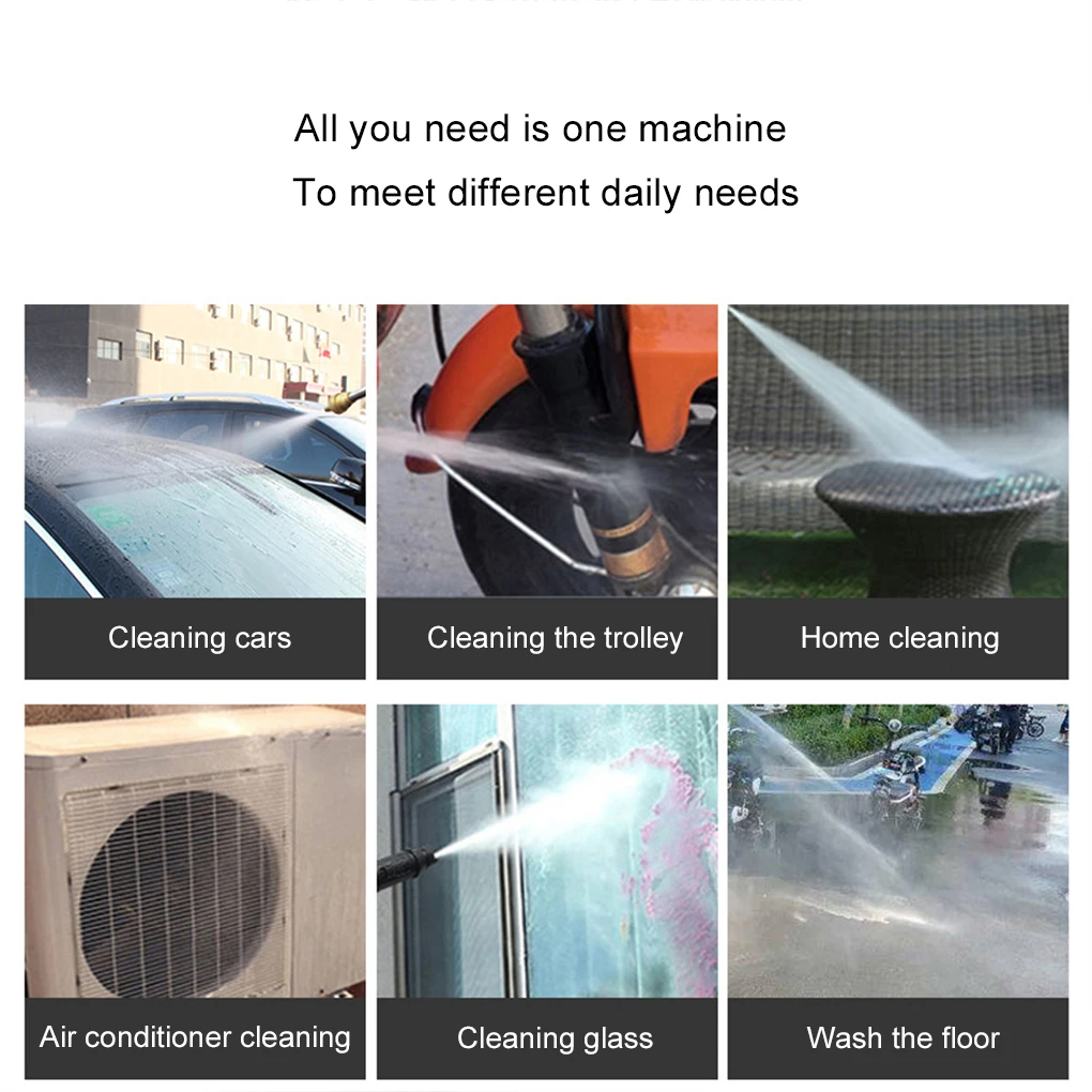 220V/110V Garden Wash Cleaning Machine 3000W Electric High Pressure Washer Portable Powerful Car Wash Gun For Home&Car Washing