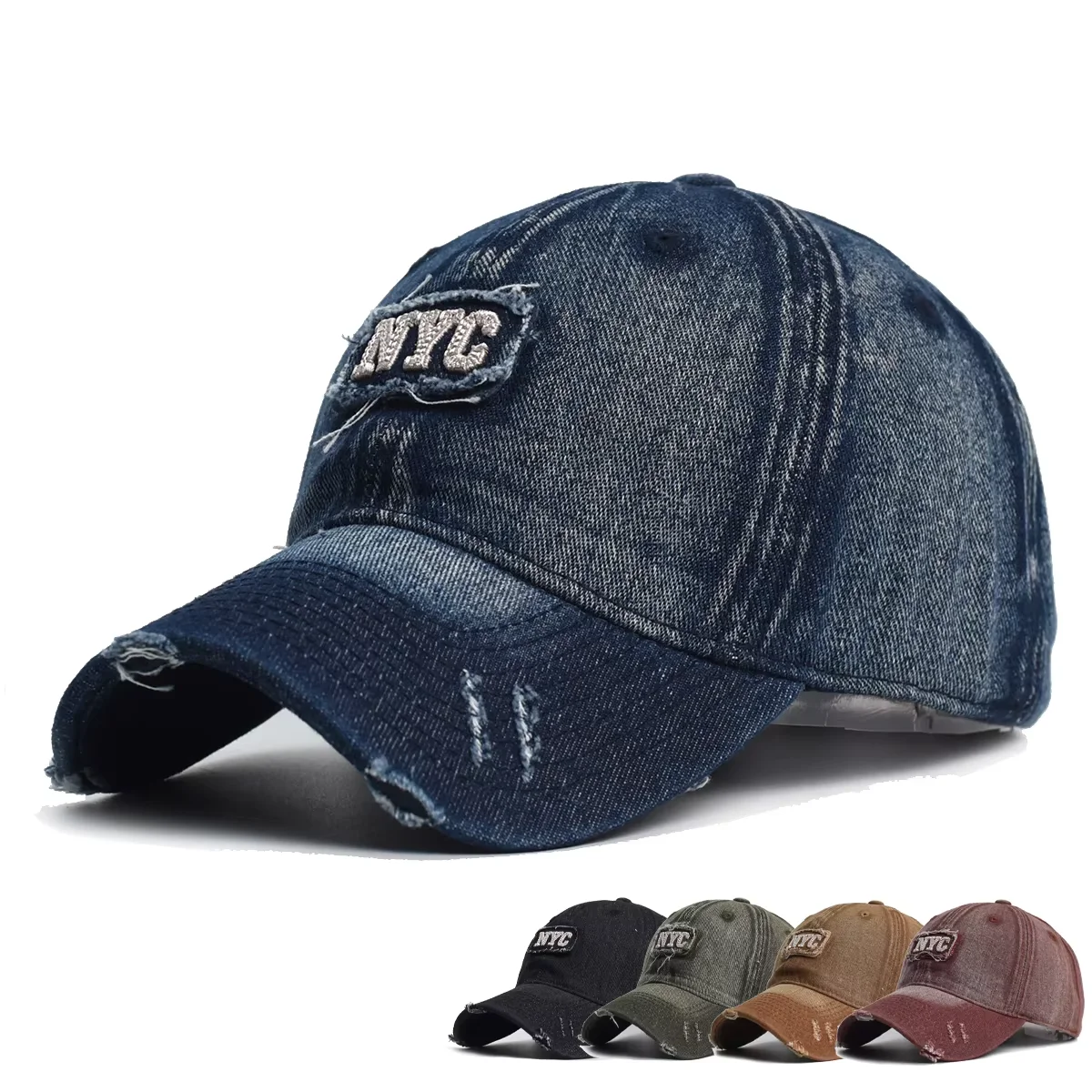 

New NYC Denim Baseball Cap Men Women Embroidery Letter Jeans Snapback Hat Casquette Summer Sports USA Hip Hop Cap Gorras