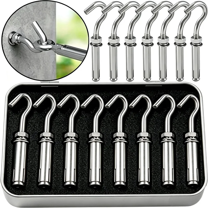 M6 M8 M10 304 Stainless Steel Expansion Anchor Hooks Concrete Wall Anchor Bolts Opening Sleeve Fastener Hardware Accessories
