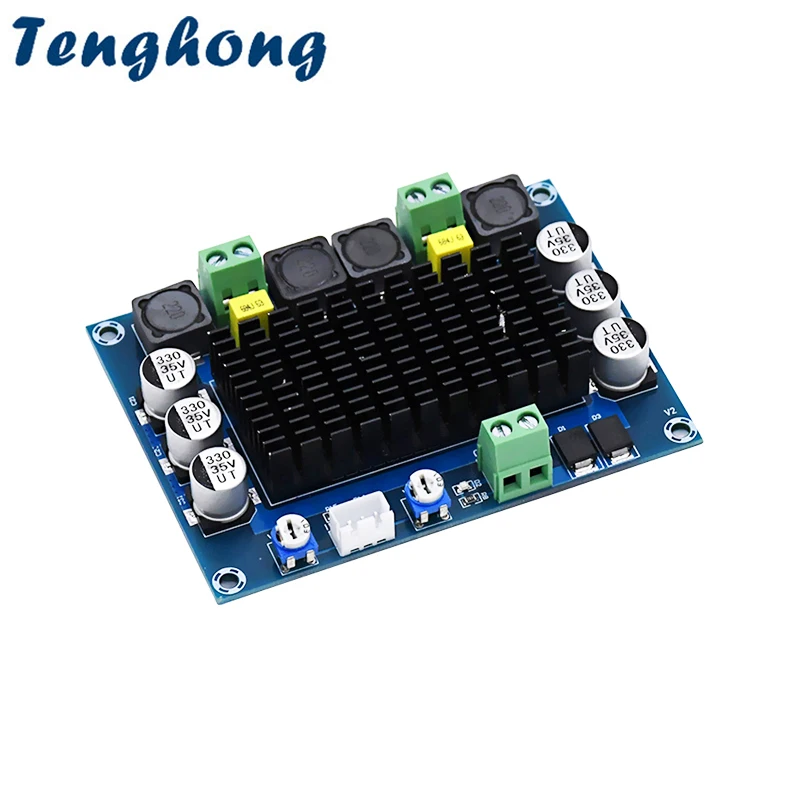 

Цифровая плата усилителя Tenghong TDA7498, 1 шт., 100 Вт*2, двухканальный стереофонический аудиоусилитель, модуль DC24V для домашнего кинотеатра
