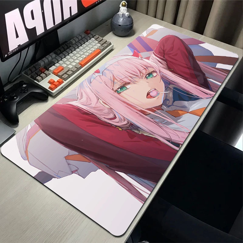 Gaming Mouse Pad Large Size Desk Mat with Anti-slip Rubber Base & Stitched Edges,Stylish Anime Girl Print Desk Pad for PC Gamers