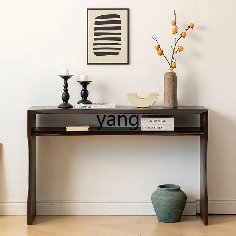 

Yhm simple solid wood strip case against the wall Entrance platform corridor aisle table