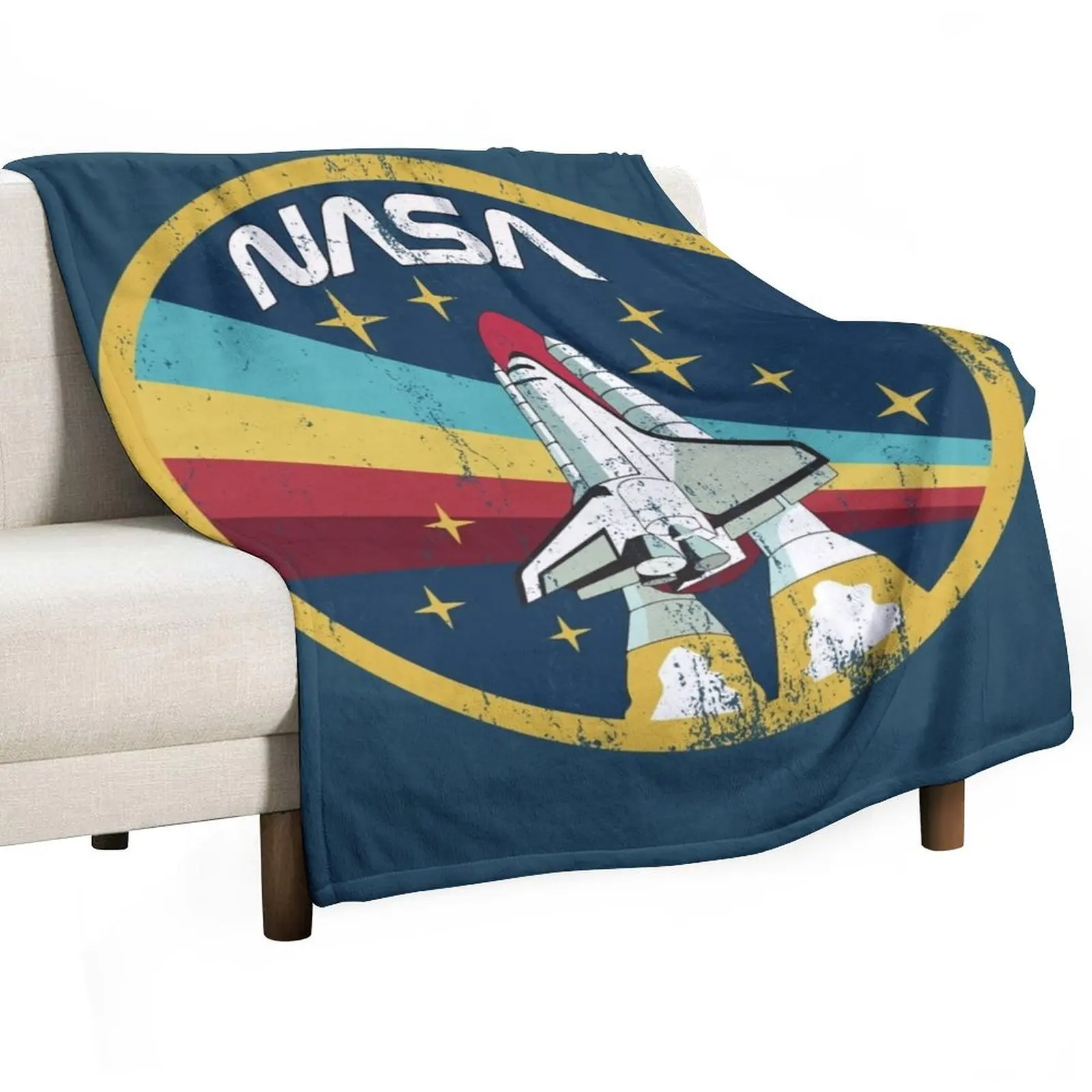 NASA Vintage emblem Throw Blanket Custom Thermal Blankets