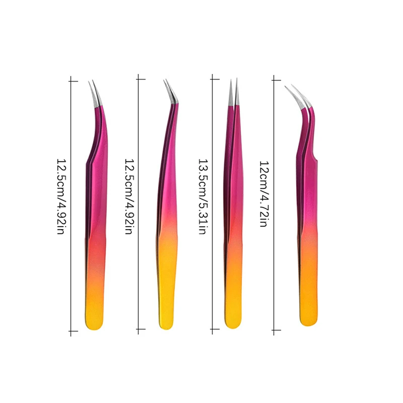 Eyelashes Tweezers Stainless Steel Superhard Tweezers High Precision Anti-static Tweezers For Eyelash Extensions Tools