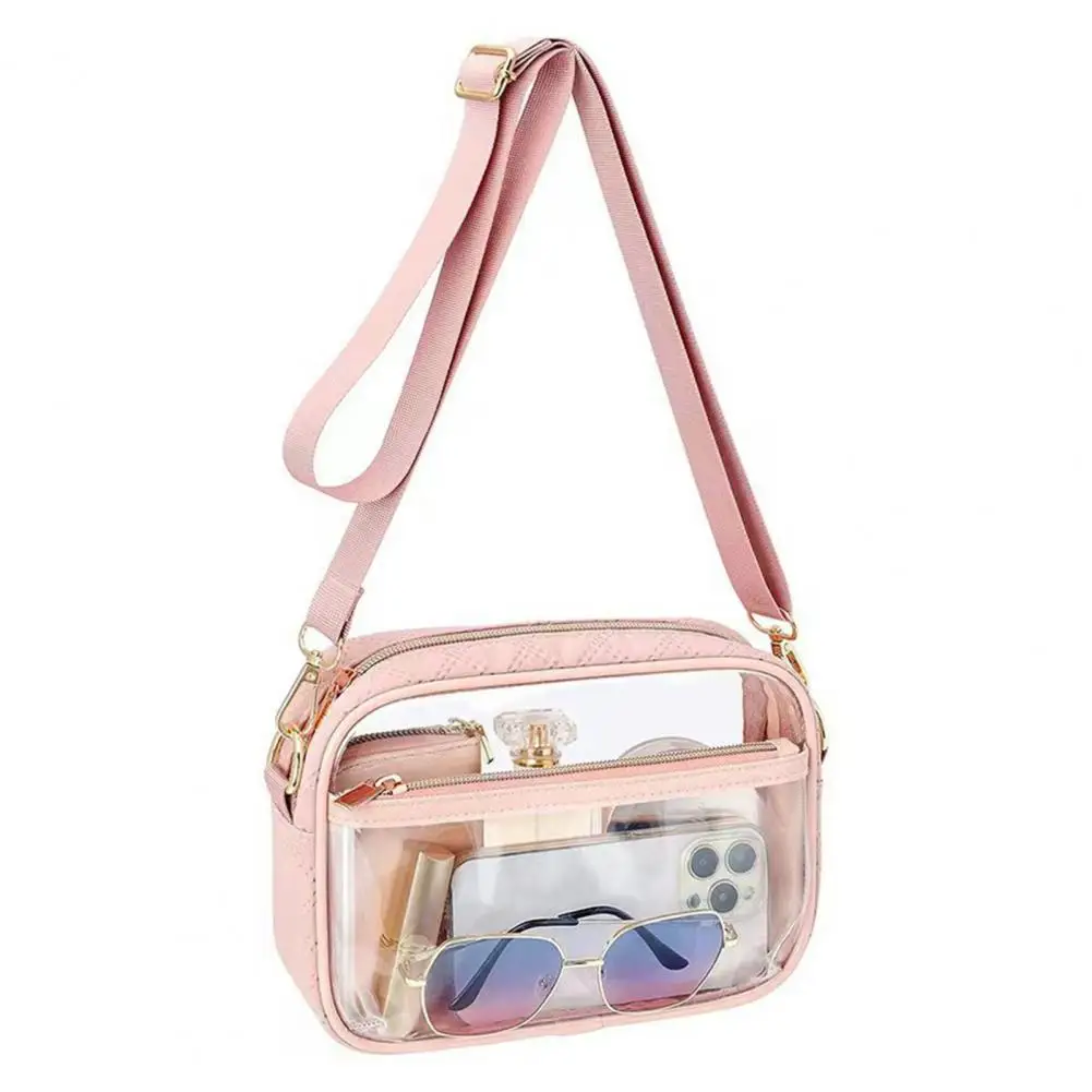 Impermeável transparente Crossbody Bag com alça ajustável, Capacidade telefone saco do dinheiro, resistente à água, ao ar livre