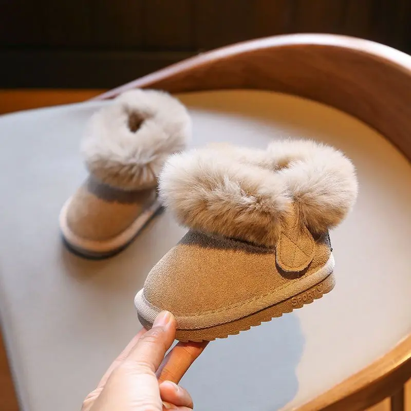 2026 New Autumn Winter Baby Snow Boots Warm Fleece Lined Toddler Cotton BootsThickened Soft Sole First Walkers Ankle Boots Warm