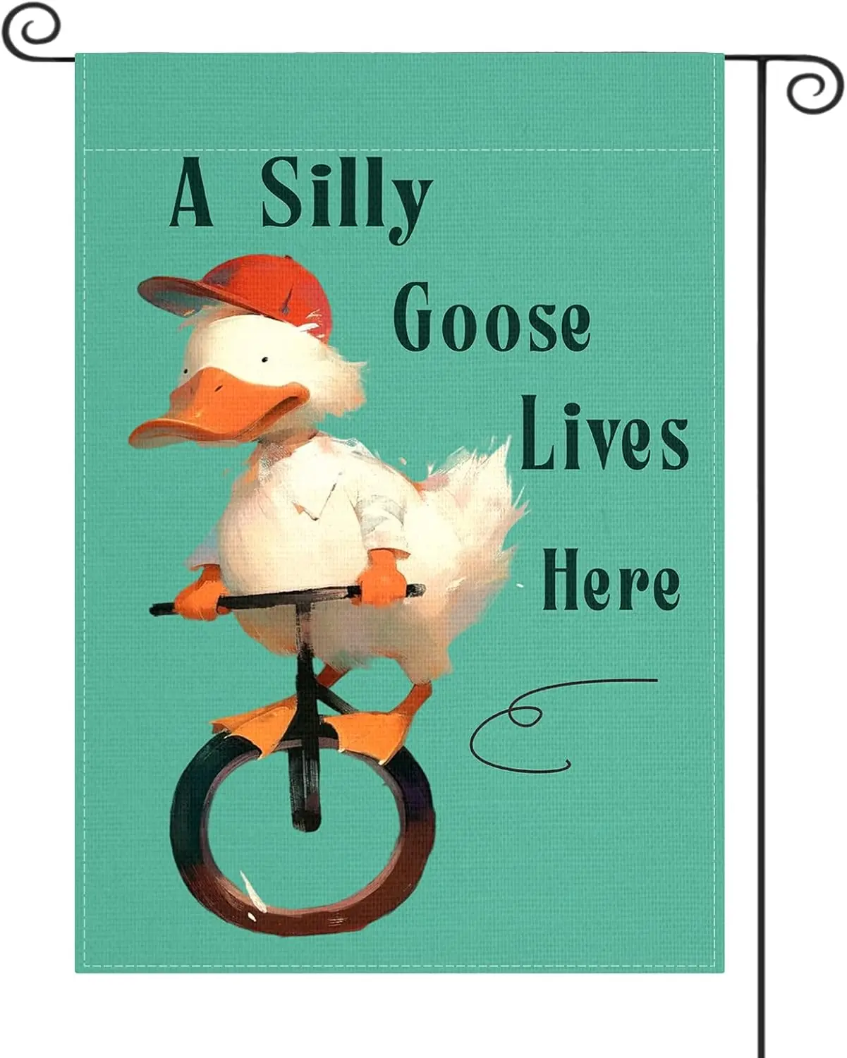Silly Goose Garden Flag, Funny Garden Flags 12x18inches Double-Sided, Silly Goose Birthday Decor/Baby Shower, Outdoor Garden hhz