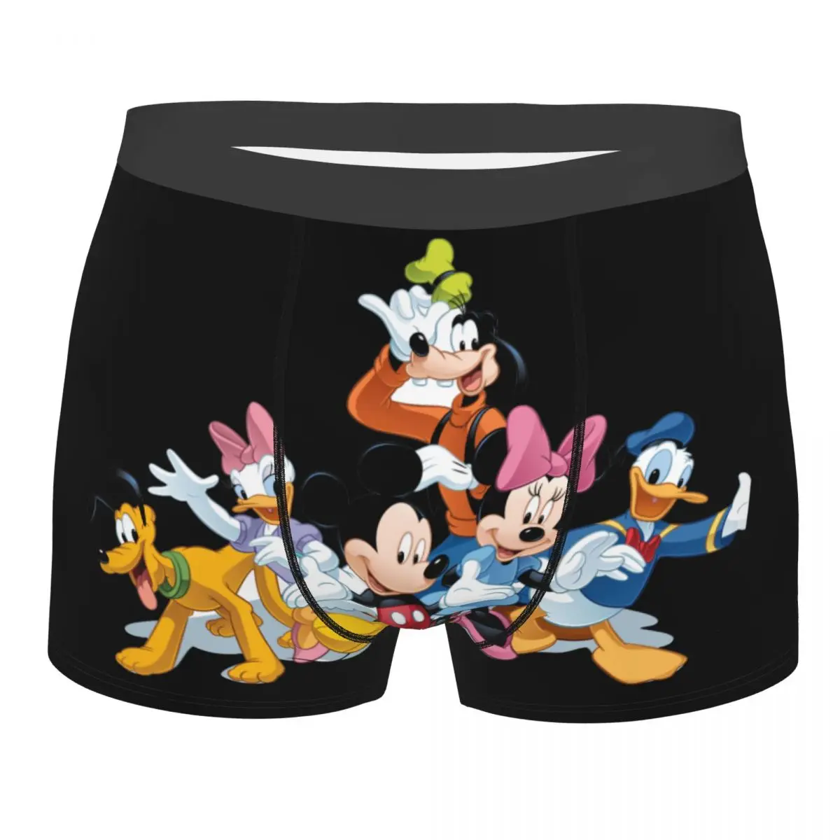 Custom Male Fashion Mickey Mouse Minnie Collage Underwear Boxer Briefs Breathable Shorts Panties Underpants