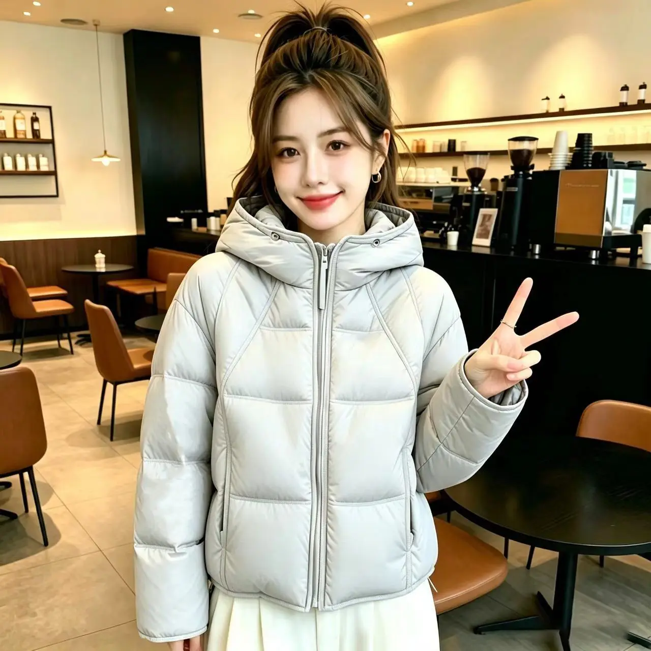 Winter 2026New Short  Warm Cotton Padded Coat Ladies Fashion Hooded Down Jacket Women Parkas Cold-proof Outerwear Trend Overcoat