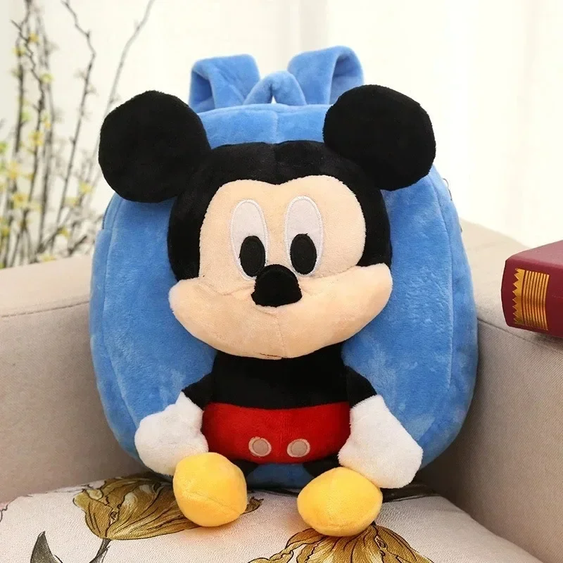 MINISO Disney Creative Children\'s Plush Backpack Mickey Doll Backpack Cute Doll Children\'s Backpack Gift Toys for Kids Girl