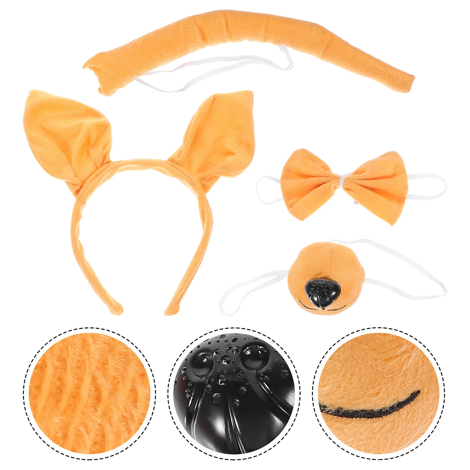 

Ciieeo Costume Set with Ear Headband Nose Bow Tie Tail Hair Hoops for Cosplay Birthday Party Masquerade