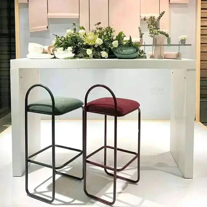 

Barber Bar Stools Waiting Nordic Kitchen Dining Room Gamer Bar Chairs Reception Retro Cadeiras De Jantar Designer Furniture Fg16