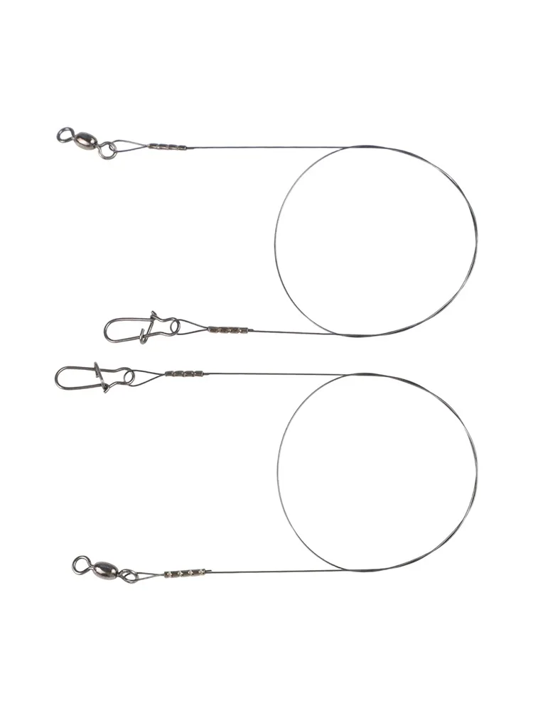 2er-Pack Titan-Angelvorfachseil mit Wirbel und Duo-Lock-Verschluss, 7x7-Strang-Stahlkabel für Raubfische, 30/35 cm, 14/18 kg – Detail 5