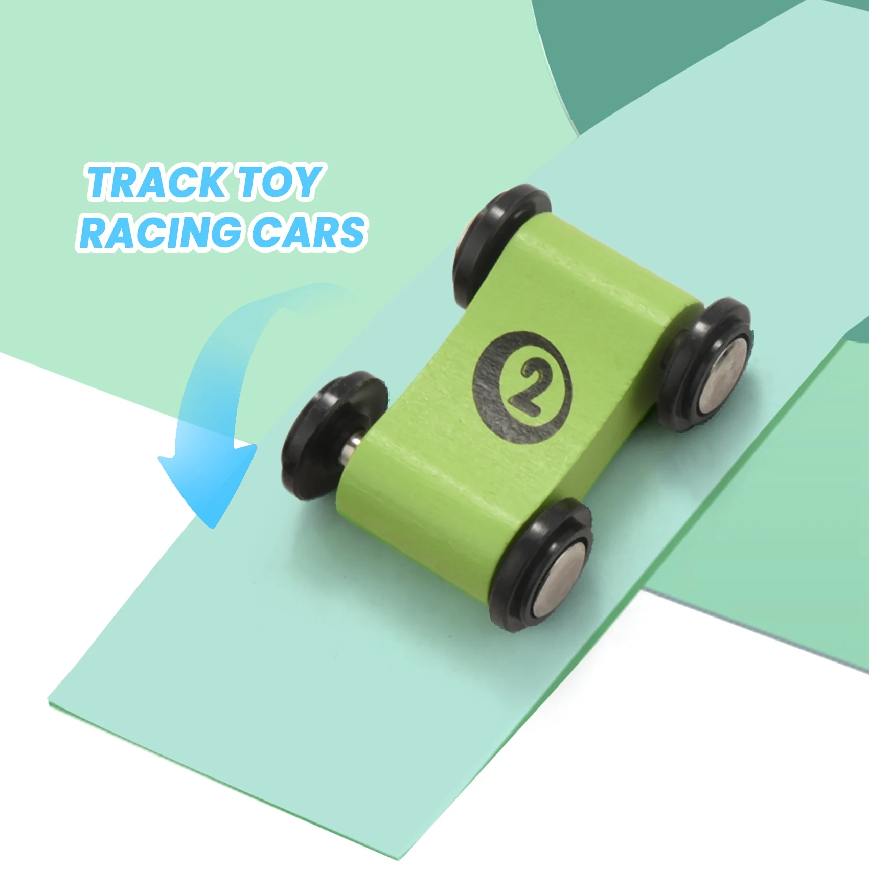 

WOTT-Деревянный игровой набор для гонок на машинках для малышей, 12 машинок в комплекте