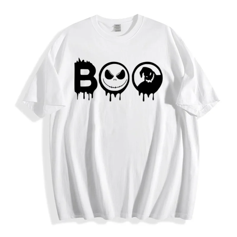 

Adult Halloween Boo Nightmare Graphic T-Shirt, Spooky Drip Design, Unisex Cotton Tee, Cult Classic Fan Pick, Halloween Costume