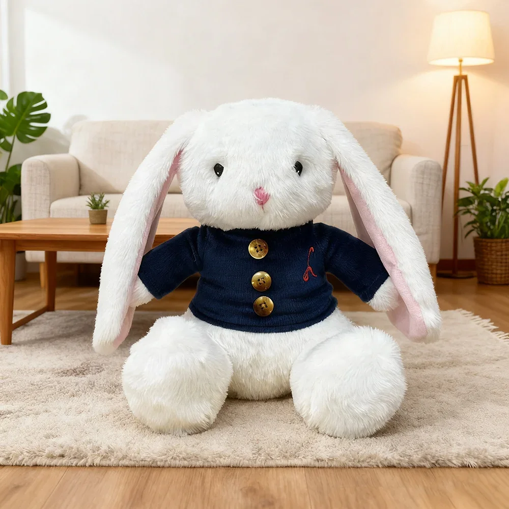 Cute Mei The Bunny Plush Toy Soft Stuffed Long Ears Bunny Doll Sleeping Companion Delicate Home Decoration Kids Gifts