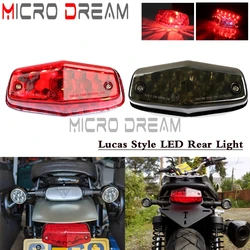 Lucas Style 564 LED/Bulb Tail Brake Stop Light License Plate Light Red / Smoke Universal For XS650 Bobber Cafe Racer Custom