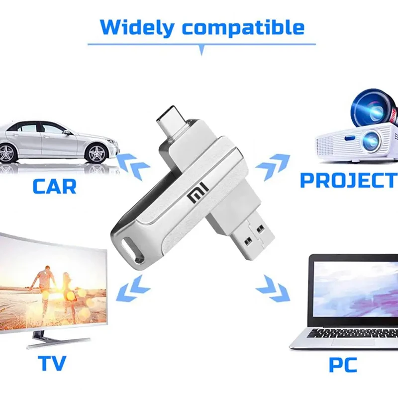 Unidades Flash USB Xiaomi 3,0 2TB Metal Pendrive de alta velocidad 512GB 1TB Memoria USB resistente al agua Unidad portátil Disco Flash USB para PC