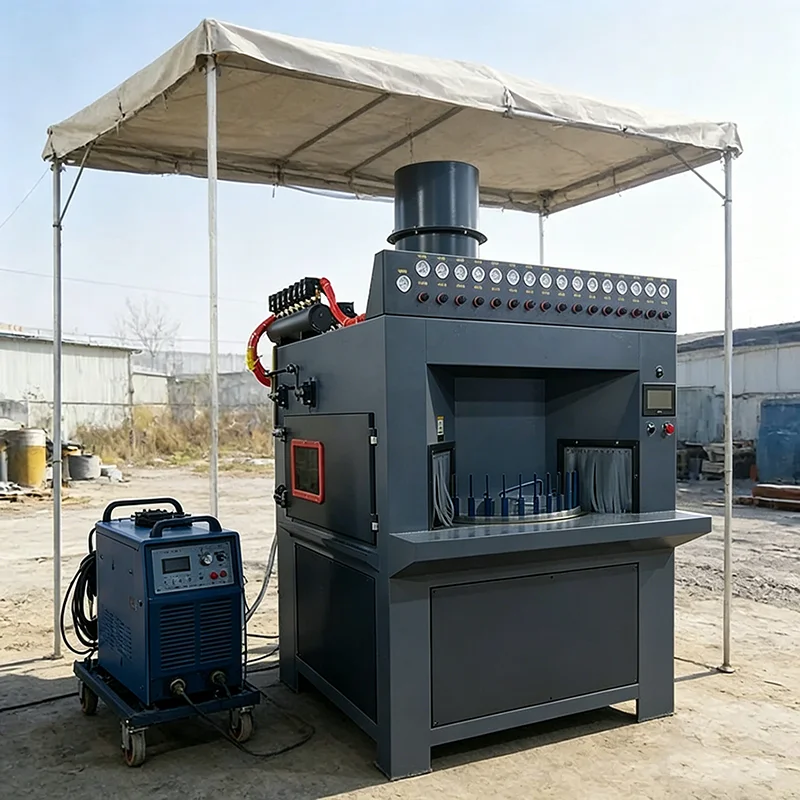 Customized Rotary Table Sandblast Machine Industrial Sandblaster Turntable Sand Blasting Cabinet for Surface Derusting Polishing