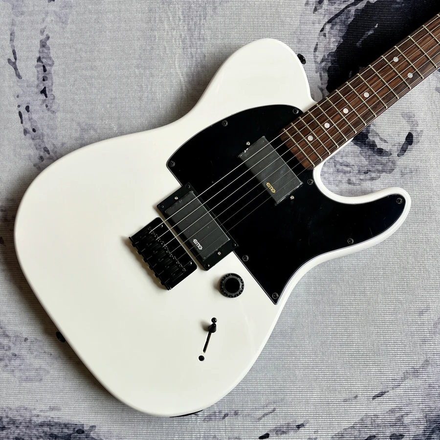 6-string electric guitar, white, poplar body, rosewood fingerboard, H-H pickups, high quality, in stock with free shipping