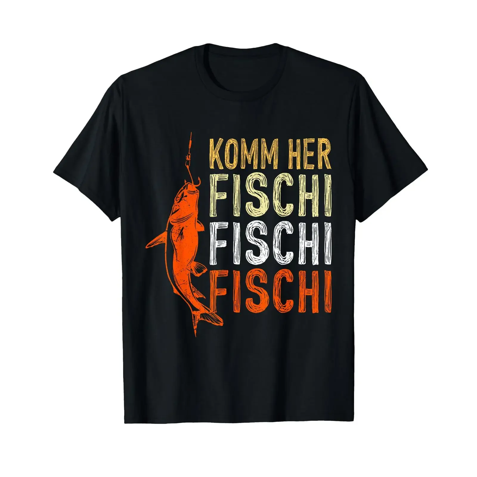 Angler saying Come here fishy fishing T shirt vintage Washed designer clothes Stretched Breathable fashion Unisex Soft Stylish