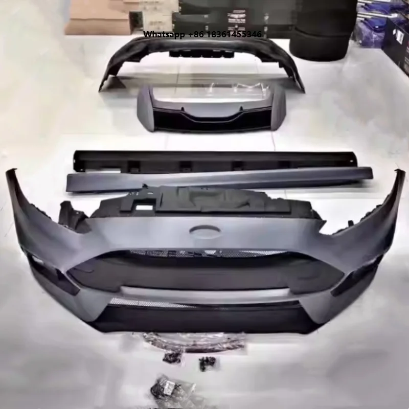 

For 2015-2018 Convert to Front Rear Bumper Side Skirts Tail Wing PP Material Car Body Kit