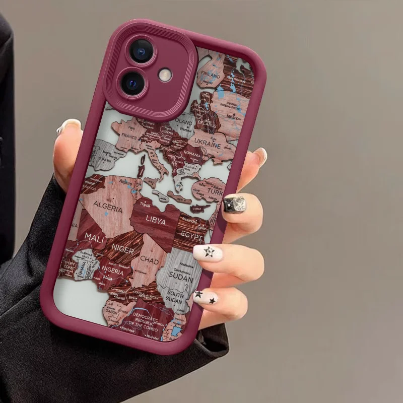 الإبداعية خريطة العالم لغز مطبوعة جراب هاتف ل Xiaomi Redmi ملاحظة 14 13 12 11 10 برو زائد 8 9 12 S 11T K60 5G لينة غطاء Fundas #6