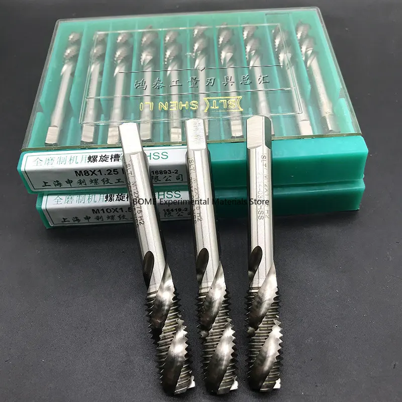 M3 M4 M5 M6 M8 M10 M12 M20 M30 Spiral Flute Taps High Speed Steel Machine Taps