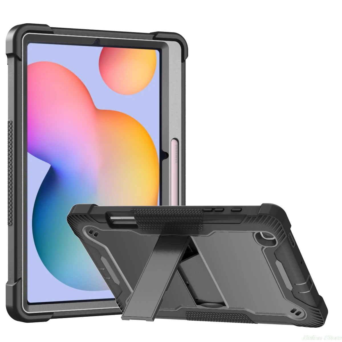 Armor Stand Case For Samsung Galaxy Tab S8Plus 12.4 inch SM-X800 SM-X806 Tab S7Plus SM-T970 T975 Tab S7 FE SM-T730 With Pen slot