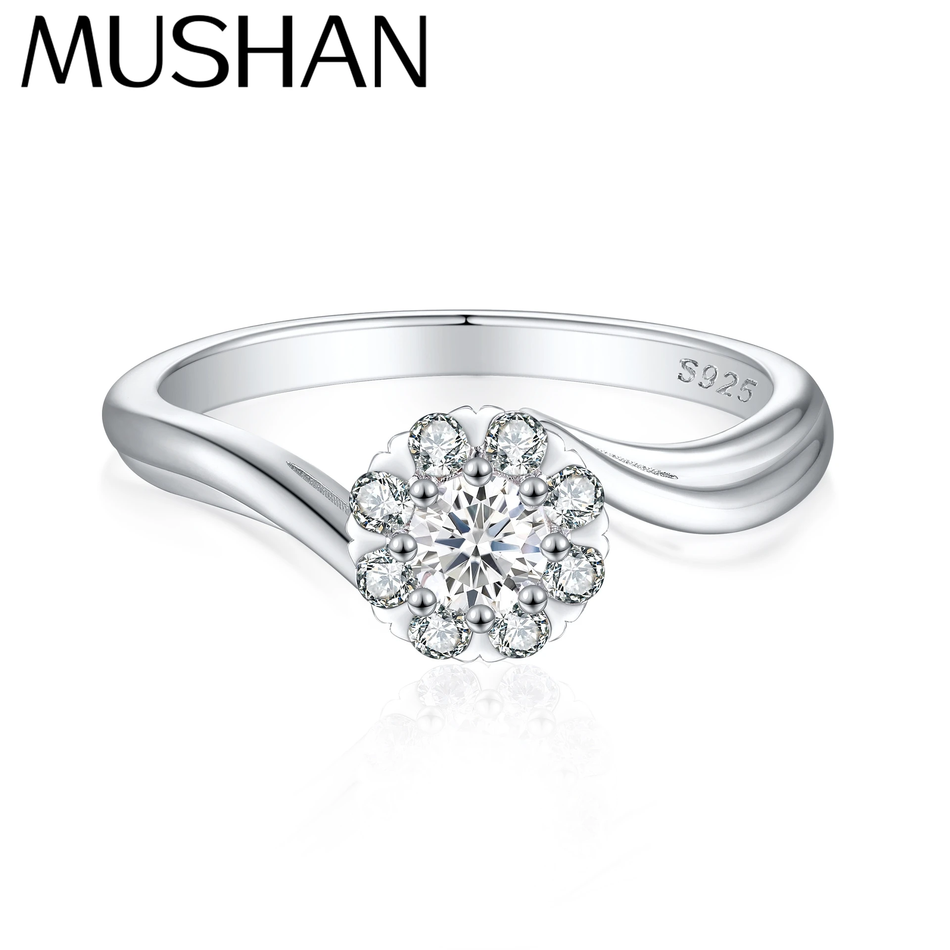 

Ювелирные изделия MuShan: Обручальное кольцо из стерлингового серебра 925 пробы с высокоуглеродистым бриллиантом – роскошный подарок для нее, изысканные женские кольца, ювелирные изделия высокого качества