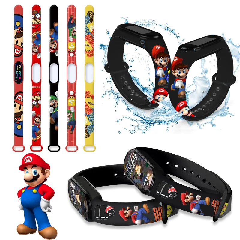 

Super Mario Watchband for Xiaomi Mi Band 7 6 5 NFC Bracelet Silicone Sport Watch Wristband Miband 5 Correa Mi Band 3 4 5 6 Strap