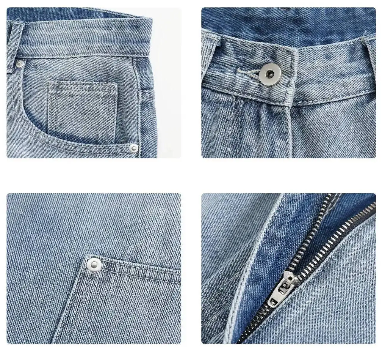 LUZHEN Cropped Design 2026 Patchwork Summer Denim Gradient Trousers Washed Men's Trendy High Quality Loose Straight Jeans JY8094