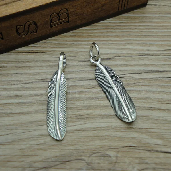 

Punk style Takahashi Wulang Original Jewelry Feather Authentic Sterling Silver s925 Necklace Men's Pendant Thai Silver Personali