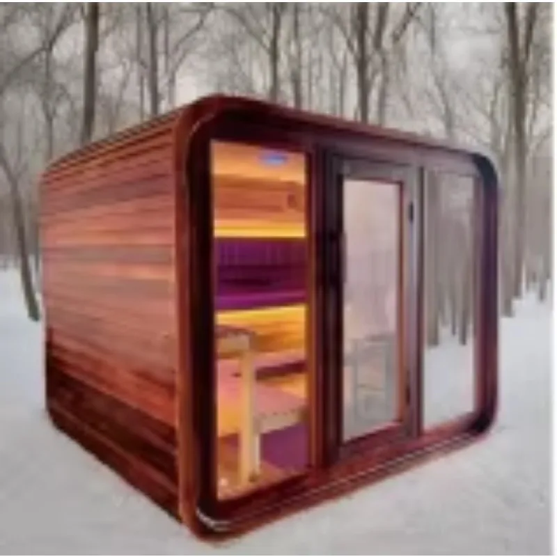 Cheap Price Indoor Factory Direct Supply Wood Burning Infrared Sauna 1 Person Mobile Light Therapy Ozone Sauna Room