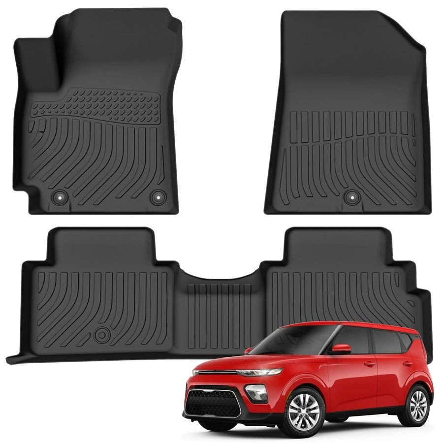 

All Weather Floor Mat Fit for Kia Soul 2025 20242020 TPE Liners Soul Accessories All Season Guard Odorless AntiSlip Liner Black