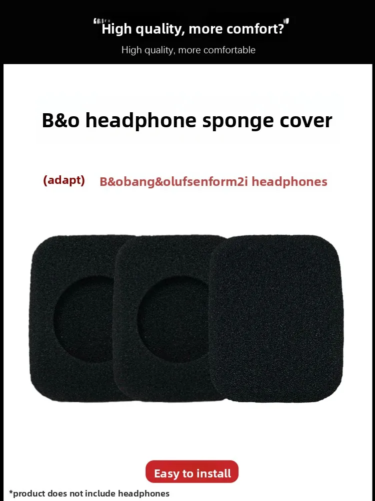 غطاء إسفنجي لسماعات B&O  FORM 2i مربع الشكل، غلاف واقي ناعم الملمس، ملحقات رقمية بلون نقي وتصميم بسيط