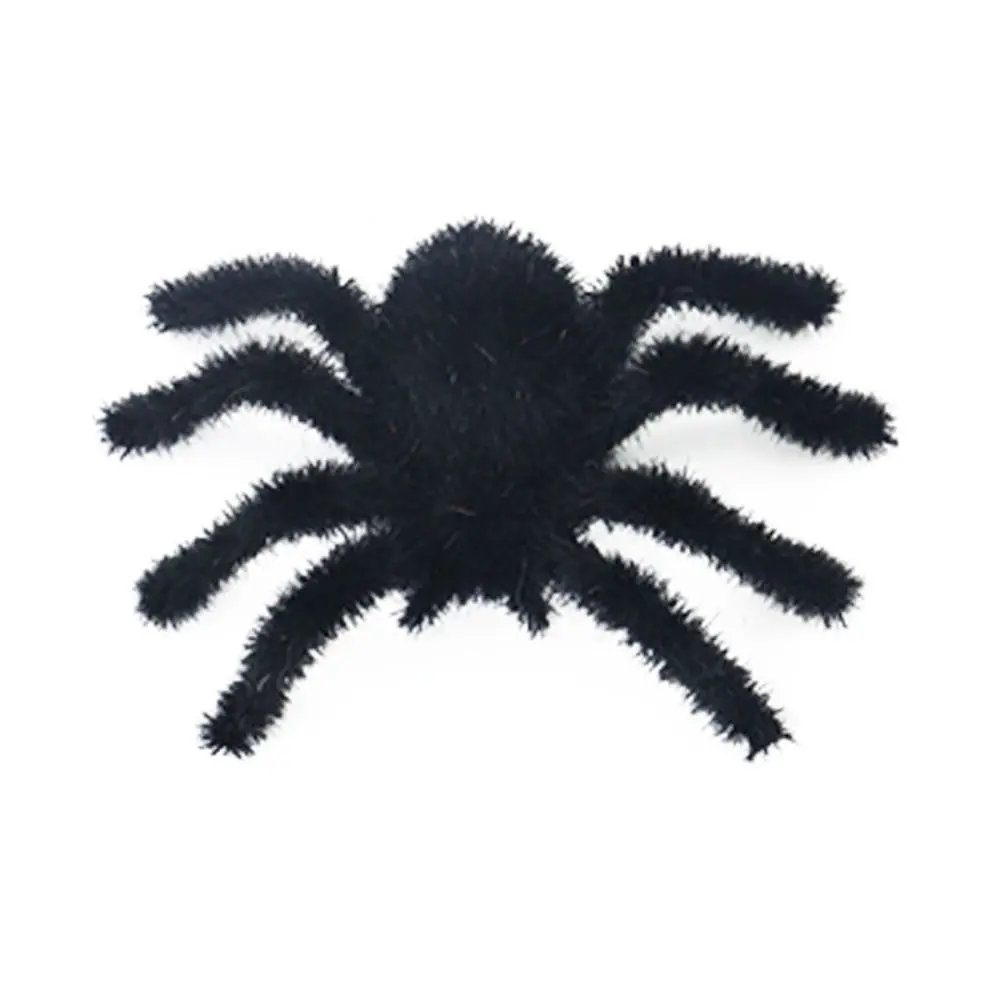 

Holiday Decor Funny Halloween Spider 3D Realistic Flocking Black Spider Cartoon Artificial Spider Party Prop