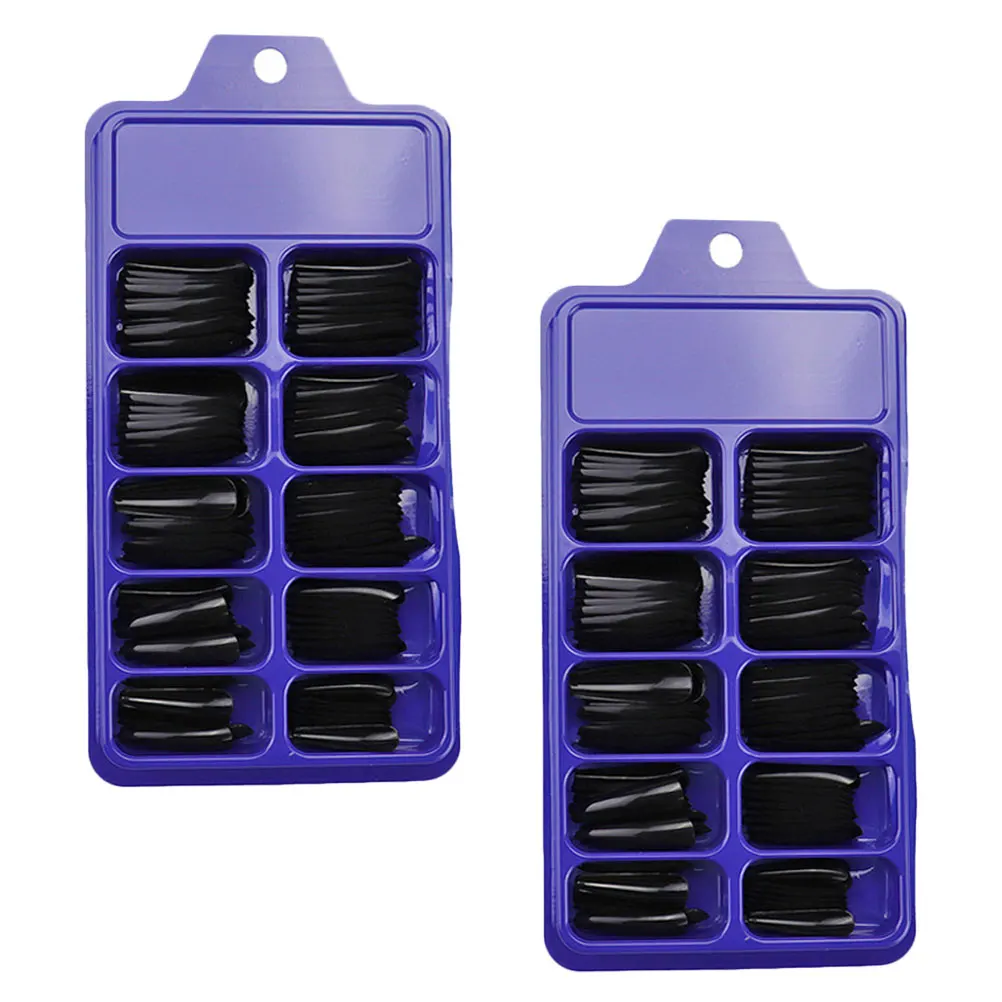 

200Pcs Full Cover False Nails Coffin Nail Tips Press on Nails Long Artificial Nail Tips for Valentine Halloween Festival Glamour